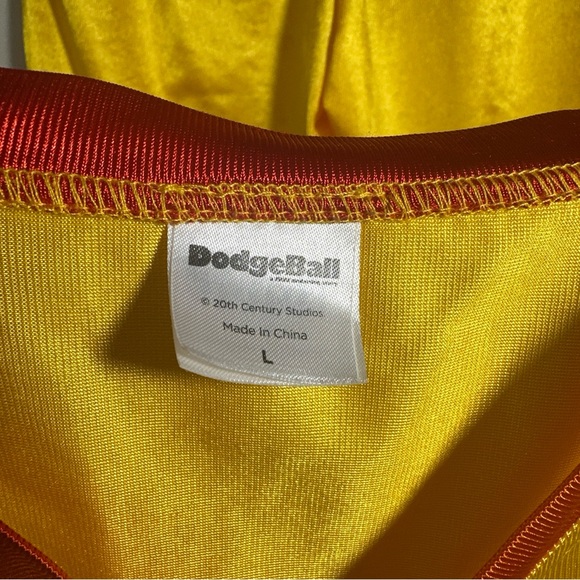 Spirit Halloween Dodgeball Movie Costume Bright Yellow Jersey & Shorts Set - Picture 5 of 7